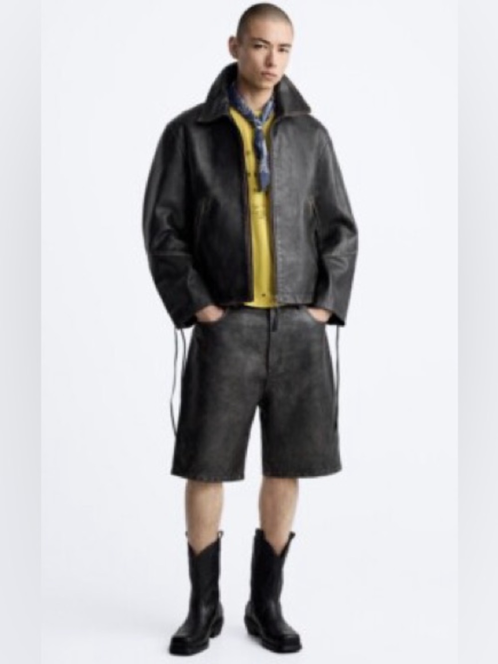 Zara Lamb Leather Carpenter Shorts Sz 34x12 Men’s 
(Agos A-1)